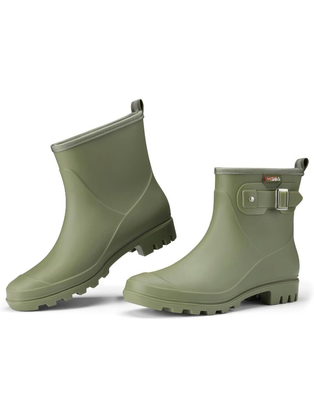 Women's Green Ankle Rubber Non-Slip Mud Lightweight Waterproof Short Rain Boots